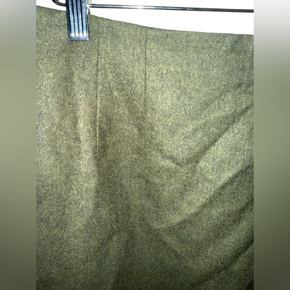 Lands End 100% wool olive green skirt midi length fully lined women’s size 16 - Picture 4 of 10